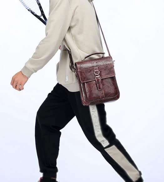 Mens Messenger Bag, Waterproof Vintage Leather Briefcase, Large Satchel Shoulder Bag4