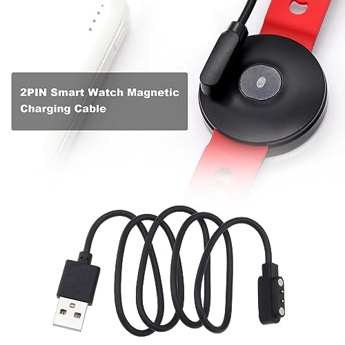 SING F LTD 2PCS Smartwatch Charger Cable Compatible with AGPTEK LW11 Replacement Portable Magnetic USB Charging Cable Cradle 60cm Black