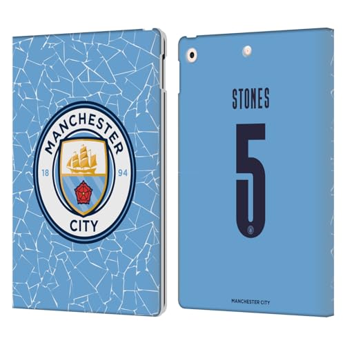 Étui iPad 10.2 Manchester City John Stones en cuir véritable pour support tablette