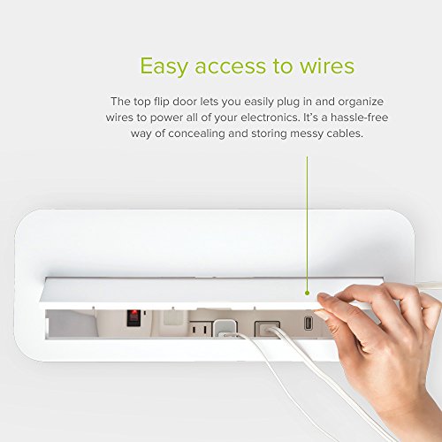 Ut Wire In-Box Extra Large Cable Organizing Management Box For Under Desk Surge Protector Concealer White #TOP1