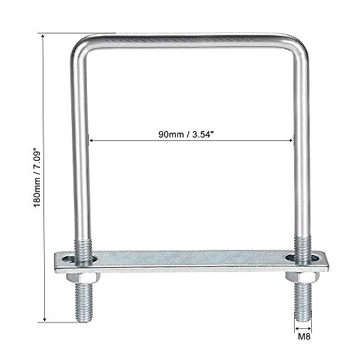 Sourcing map Bulloni a U quadrati 3-1/2(90mm)