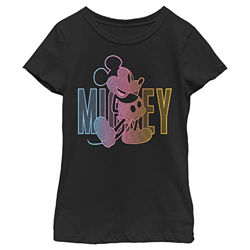 T-shirt Mickey Disney fille anti irritation en maille souple dégradée