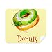Watercolor Hand-Painted Green Doughnut Dessert Cleaning Cloth Screen Cleaner 2pcs Suede Fabric