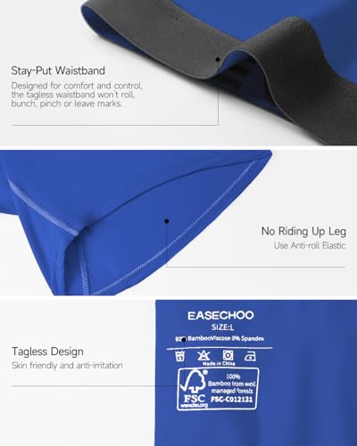 Men's Underwear,Rayon Made from Bamboo Men Boxer Briefs,Ultra Soft,Breathable,No Riding Up Leg,7 Pack3