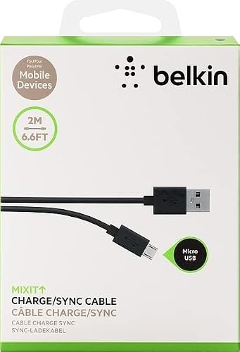 Belkin MixIt Colour Range Micro USB Cable for Smartphones and Tablets, 2 m, Black (Lot de 2)