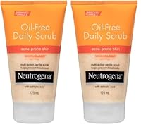 Neutrogena Oil Free Acne Face Scrub 125ml|For acne-prone skin|With Salicylic Acid|Prevents breakouts|Dissolves oil, dirt & impurities|Unclogs pores (Pack of 2)