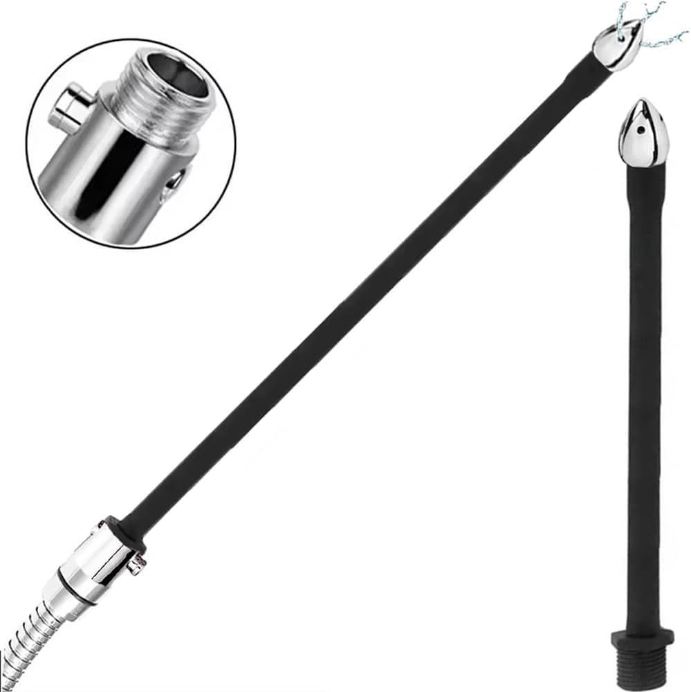 Shower Enema System with Rain Shower Head,Shower Douche For Men and Women Portable Cleaner,Enema Shower Attachment Inclouding 2 Stainless Steel Metal Nozzles,79 Inches Hose and Diverter