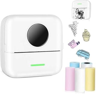 Mini Pocket Bluetooth Printer-Thermal Printer with 5 Roll Papers for Journal/DIY Scrapbook/Travel/Notes/Lists/Label/Memo, Notebuddy Mini Portable Printer for Children Women Gifts with iOS&Android