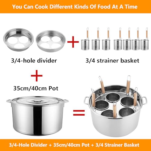 Generico Pentola per zuppa Multifunzionale con colino, cuocipasta Commerciale in Acciaio Inox con 3/4 cestelli per bancarelle di Cibo, Ristorante - Spaghetti, Ravioli, Verdure, pentola Calda, cuociuo
