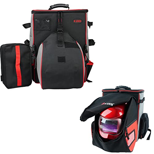 Image of KUNN Welding Tool Backpack & Welder Bag with Detachable Helmet Bag