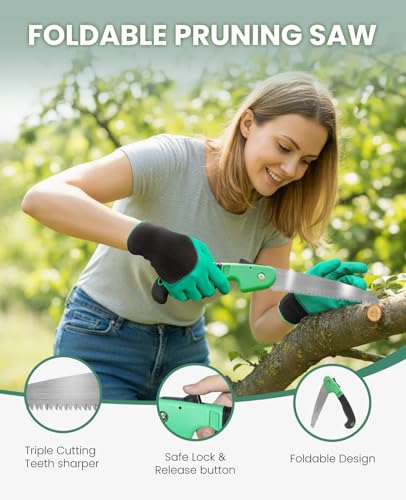 image for YAUNGEL Gardening Tools - 10 Piece Heavy Duty Gardening Hand Tools Sta