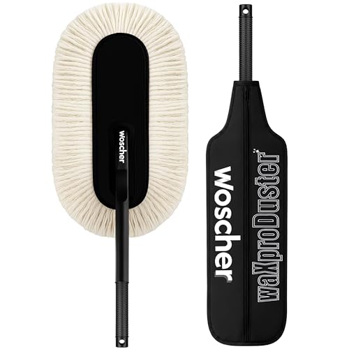 Image of Woscher Car Duster - Lint-Free & Scratch-Free Car Cleaning Brush with Long Handle | Premium Dust Cleaner for Car Exterior | Easy & Effortless Cleaning