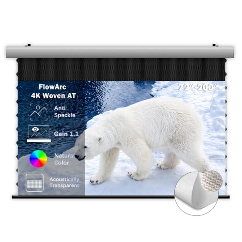 Image of FlowArc 72" Motorized Drop Down Projector Screen Anti-Speckle Woven AT