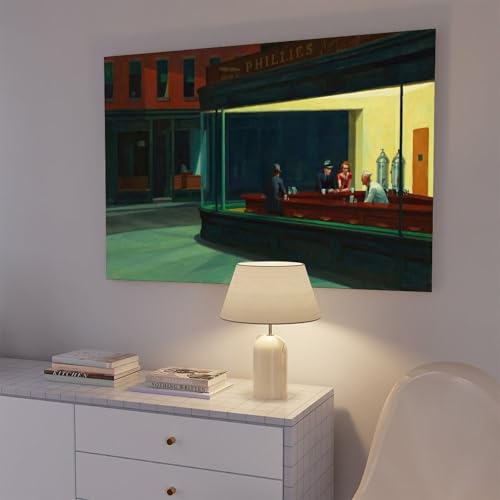 Impression toile Nighthawks Hopper pour habiller un mur de salon vide