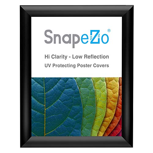 SnapeZo Photo Frame 8x10 Inches, Black 1 Inch Aluminum Profile, Front-Loading Snap Frame, Wall Mounting, Sleek Series