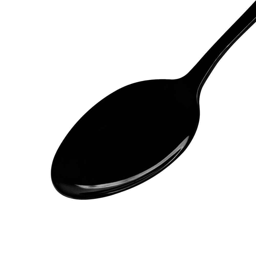 Noire Black Stainless Tea Spoon, Dozen