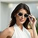 kimorn Retro Oval Sunglasses for Women Men Trendy Sun Glasses Classic Shades UV400 Protection K1653 (Gold/Black)
