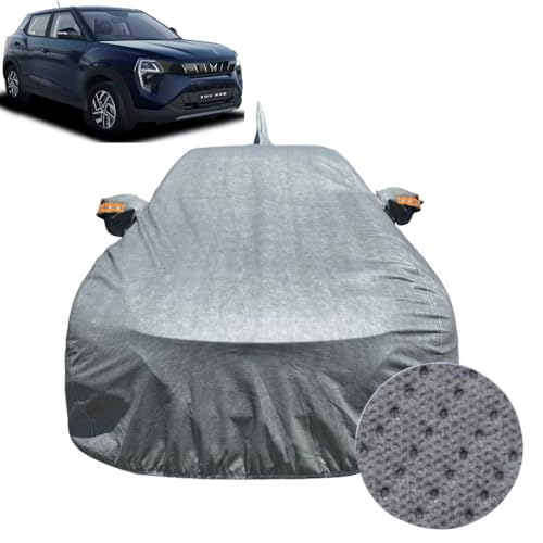 Image of Car Cover for Mahindra XUV 3XO (2024-2026) | 100% Waterproof Cover with Antenna & Reflective Mirror Pockets | Dustproof, Scratchproof, Heatproof XUV 3XO Car Cover |Soft Cotton Lining| Grey