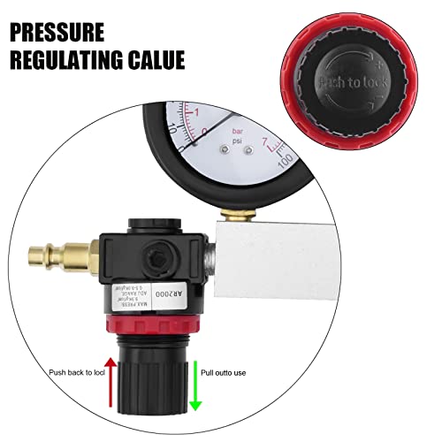 Cylinder Leak Down Tester,Compression Tester Automotive - Engine Cylinder Dual Gauge Leakdown Tester kit Diagnostics Tool - Thumbnail 4