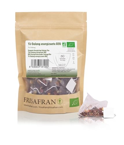 FRISAFRAN | Té Oolong Energizante Ecológico | 15 unidades | 30g | Purificante | Rejuvenecedor | Té azul oolong auténtico | te oolong | Infusión de Hierbas Oolong | natural | antioxidante y drenante