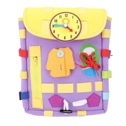 Generic Mochila Sensorial, Aprimora As Habilidades Motoras de Aprendizagem de Mochila de Aprendizagem de Fivelas Com Tubos Elásticos para Crianças (Roxo)