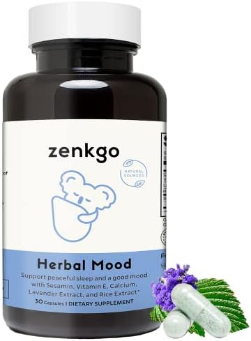 Mood Support & Calm Boost Supplement - Herbal Mood, formulated with Calcium, Vitamin E & Lavender to Promote Relaxation & Relieve Stress, Natural Ingredients, Non-Habit Forming (Melatonin Free 30ct)