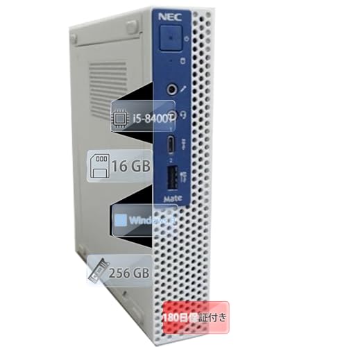 �y�����ς݁E�����\�~�j�f�X�N�g�b�vPC�zNEC MATE mjm21 �b��8���� �C���e�� Core i5 8400T�i1.6GHz�j�bMS Office 2019 & Windows 11 Pro�b������16GB�bSSD256GB�bUSB 3.0��������