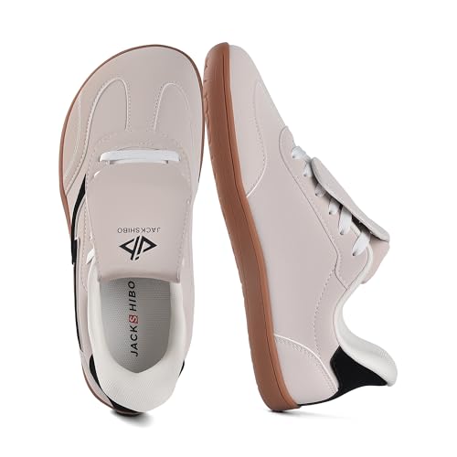 JACKSHIBO Barefoot Shoes Wide Toe Box Slip in Shoes for Women Hands Free Zero Drop Sneakers with Arch Support Metatarsal Pads Orthopedic Plantar Fasciitis Minimalist Slip on Detachable Flip Tongue by JACKSHIBO - Used condition - US$36.10