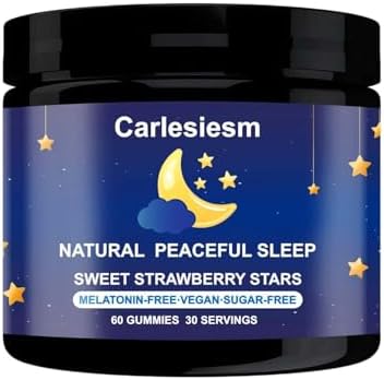 Natural Melatonin-Free Sleep Gummies 60 Gummies,Relax & Unwind Na...
