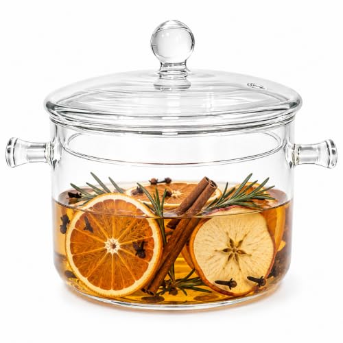 Glass Simmer Pot Potpourri for Stove Top, Glass Cooking Pots, 1.5L/50 FL OZ