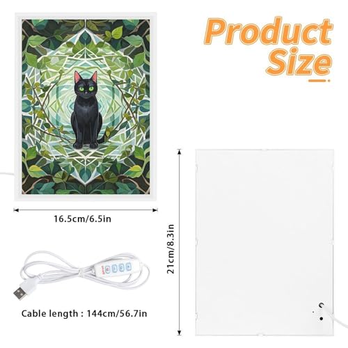 Miroir chat LED tactile avec 3 modes de couleur et intensité variable - 3