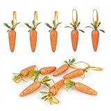 YYHCC 12pcs Mini Karotten Kunststoff,Schaum Karotte verzierung,Karotten Dekorationen,Simulation Karotten,Osterdekorationen (Sehr glänzende Farbe)