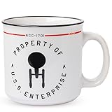 Silver Buffalo Star Trek Property of The Enterprise Camper tazas, blanco y negro