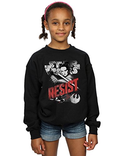 Image of Star Wars Girls The Last Jedi Rey Resist Sweatshirt 12-13 years Black