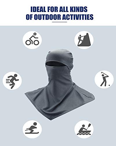 SATINIOR 3 Piece Balaclava Face Cover Sun Protection Neck Cover Summer Balaclava Motorcycle Face Mask for Men Women (Black, Gray, Navy Blue) - Thumbnail 5