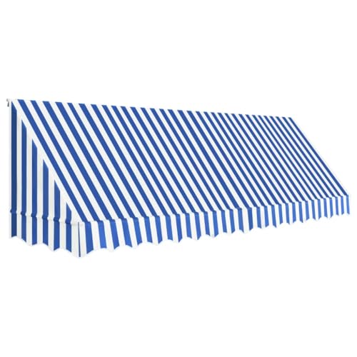 vidaXL Toldo para Bar 400x120cm Azul y Blanco Accesorios Casa Jardín Terraza