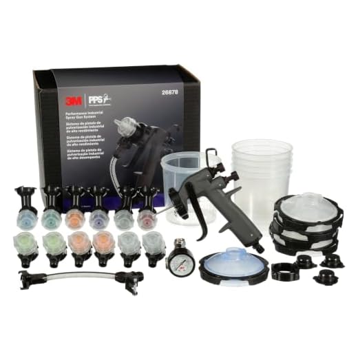3M Performance Industrial Spray Gun Starter Kit, 26878, Includes PPS Series 2.0 Paint Spray Cup System, 12 Replaceable Nozzles in for Pressure and Gravity Painting, Whip Hose, Air Control