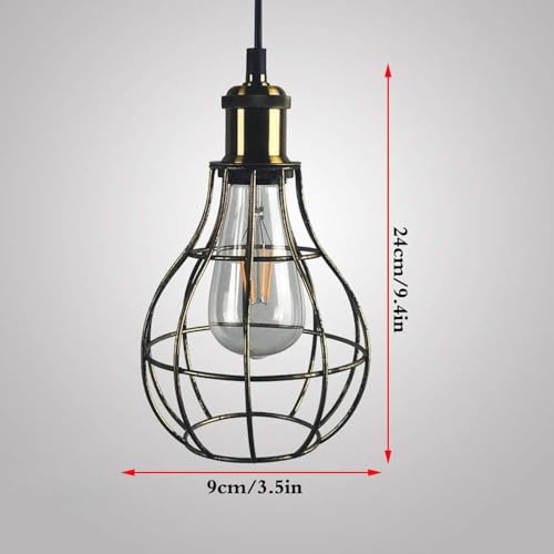 Plafonnier LED E27 en fer forgé rétro pour éclairage de chambre et bureau