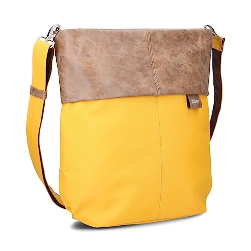 Zwei Damen Umhängetasche Olli OT12 Crossbody-Bag 7 Liter strapazierfähige & wasserabweisende Schultertasche, hochwertige Qualität, Schlüsselring, zusätzlicher Schultergurt, Geheimfach (yellow)