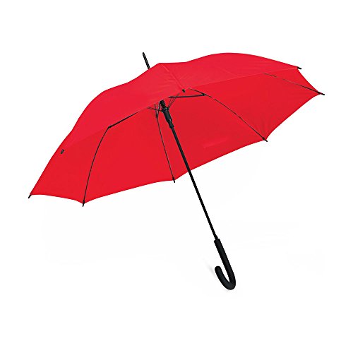 eBuyGB 40â€ Colourful Luxury Automatic Windproof Stick Umbrella â€“ Strong Durable Classic Black Rubber Crook Handle Walking Rain