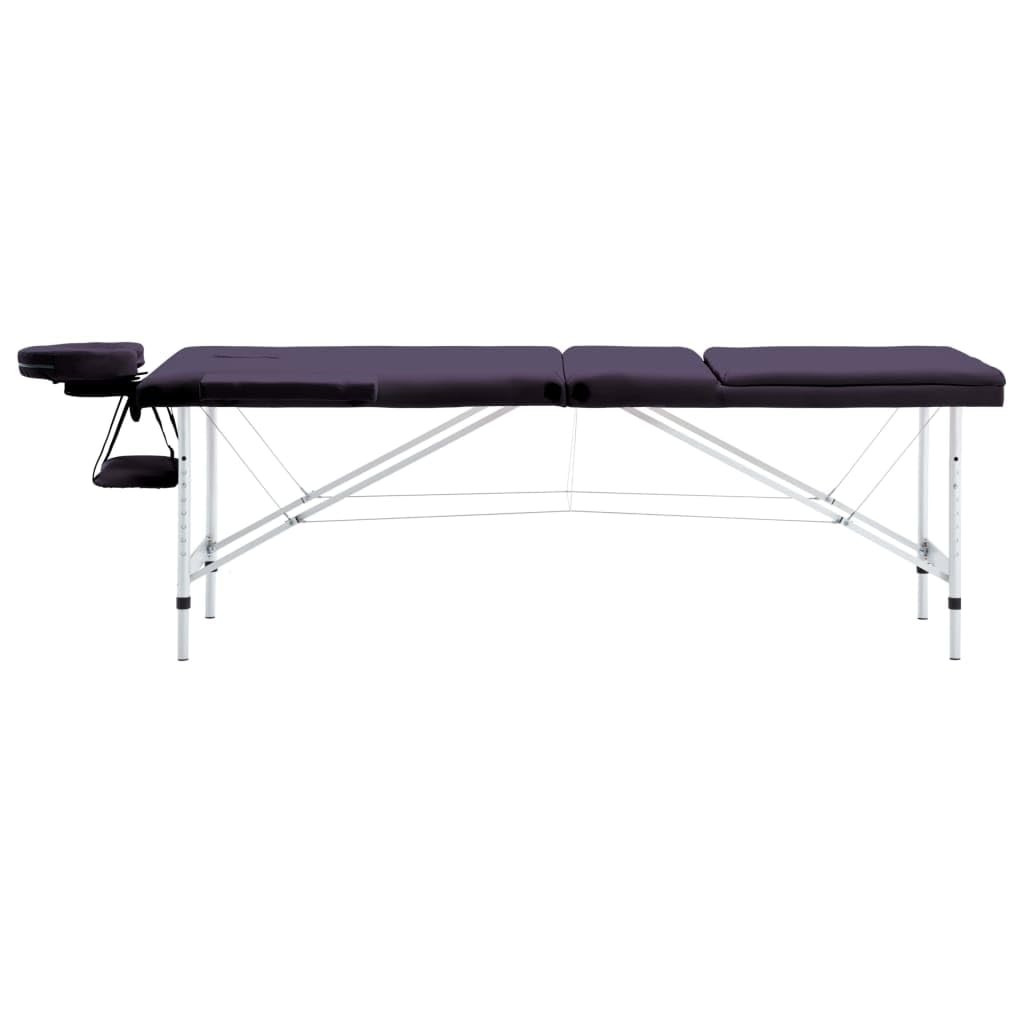 Genérico Camilla de Masaje Plegable 3 Zonas Aluminio Morado,Salud y Belleza,Cuidado Personal,Masaje y relajación,Mesas de masaje-110198