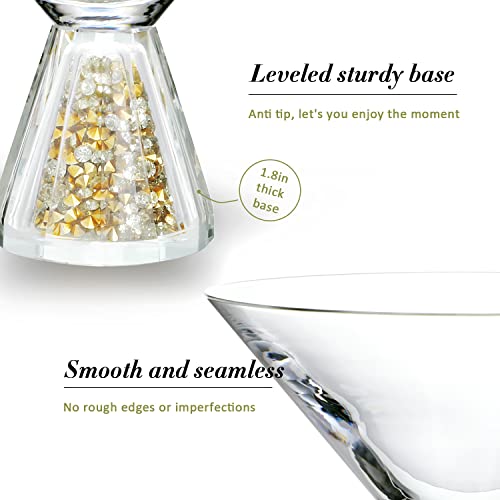 Set Of 2 Stemmed Crystal Martini Glasses,Hand Blown Crystal Martini Glasses,7Oz Lead-Free Manhattan Glasses For Cocktails, Cosmopolitan Martini Glasses With Sturdy Base,Hand Wash Only(Yellow) #TOP7