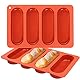 webake Hot Dog Brötchen Form Silikon 2 Stück Mini Baguette Backform Brötchenform für Hotdogs, Minikuchen und Große Müsliriegel, 27,2 x 17,5 x 2,5 cm