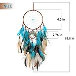 Dream Catchers with Tree of Life and Teal Feather Indian Handmade Dreamcatchers for Boho Wall Hanging Decoration, Ornament Festival Gift (Green Tree of Life) - Image 5