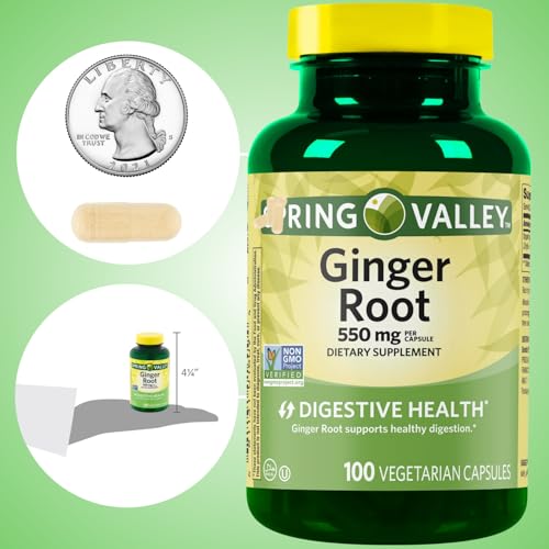 SCHMIDT EMPIRE Ginger Root, 550 mg, Spring Valley Ginger Root Dietary Supplement Capsules, 100 Count (Pack of 1) - Thumbnail 7