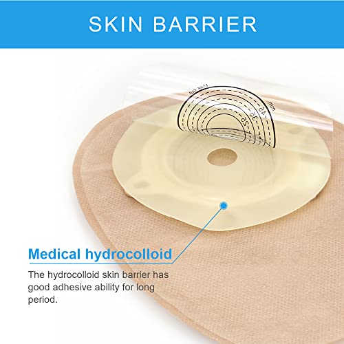 Ephimport Ostomy Bags,15Pcs Colostomy Supplies,Two Piece Drainable Ostomy Pouches For Ileostomy Stoma Care(10Pcs Bags+5Pcs Barrier) #TOP3