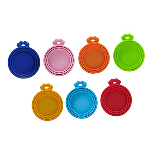 ORFOFE 7pcs Pet Food Can Lids Silicone Covers Cat Food Lid Covers Cat Accessory