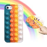 COMPATIBLE CON iPhone 7/8/SE2020 ⭆ La carcasa de teléfono inteligente con patrón de burbuja tronable no solo es elegante sino también una carcasa antiansiedad perfecta para individuos con TDAH y autismo. Presione las burbujas de ratón para producir un sonido tranquilizador que calma los nervios y que le hace sentir relajado.