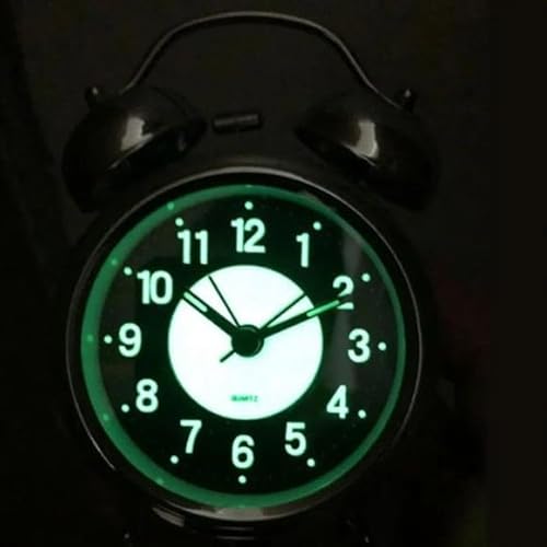 Relógio Despertador Analógico com Luz Twin Bell Super Alto