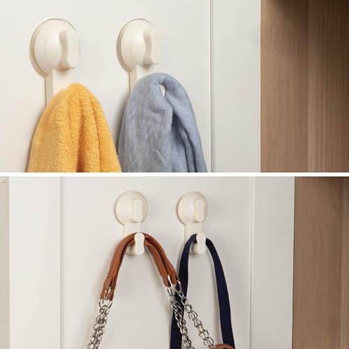 Image of HomeStrap 2-in-1 Suction & Adhesive Hooks | Strong Wall Hanging Hooks Without Drilling | Double Support Stick-On Hooks with No Screw Installation & No Wall Marks for Bathroom, Kitchen & Utility Areas